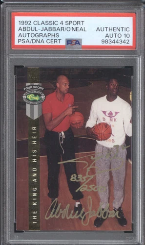 Kareem Abdul-Jabbar & Shaquille O'Neal 1992 Classic 4 Sport RC PSA Auto 10
