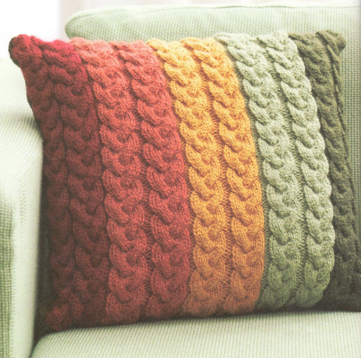 Chunky Wool Cable Cushion Knitting Pattern 16