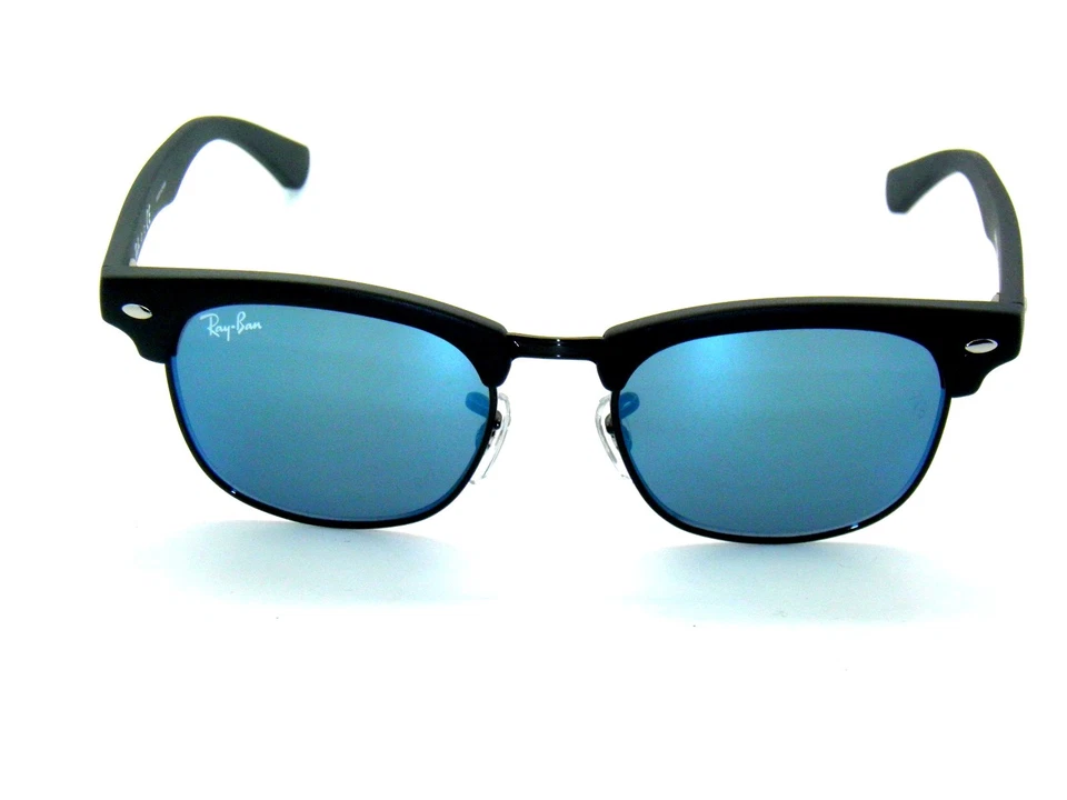 Gafas de sol RAY BAN niños Clubmaster RJ 9050S 100S55 mate negro azul espejo Foto 3 de 4