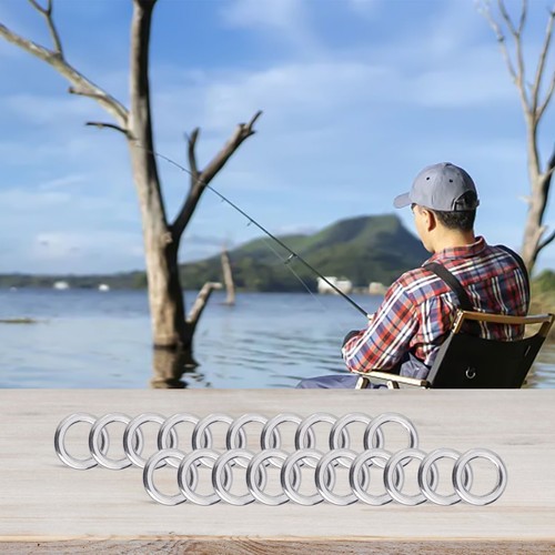 50 x Heavy Duty Fishing Solid Ring Nahtlose Split Ring Swivel Knot Lure Tools - Bild 2 von 38