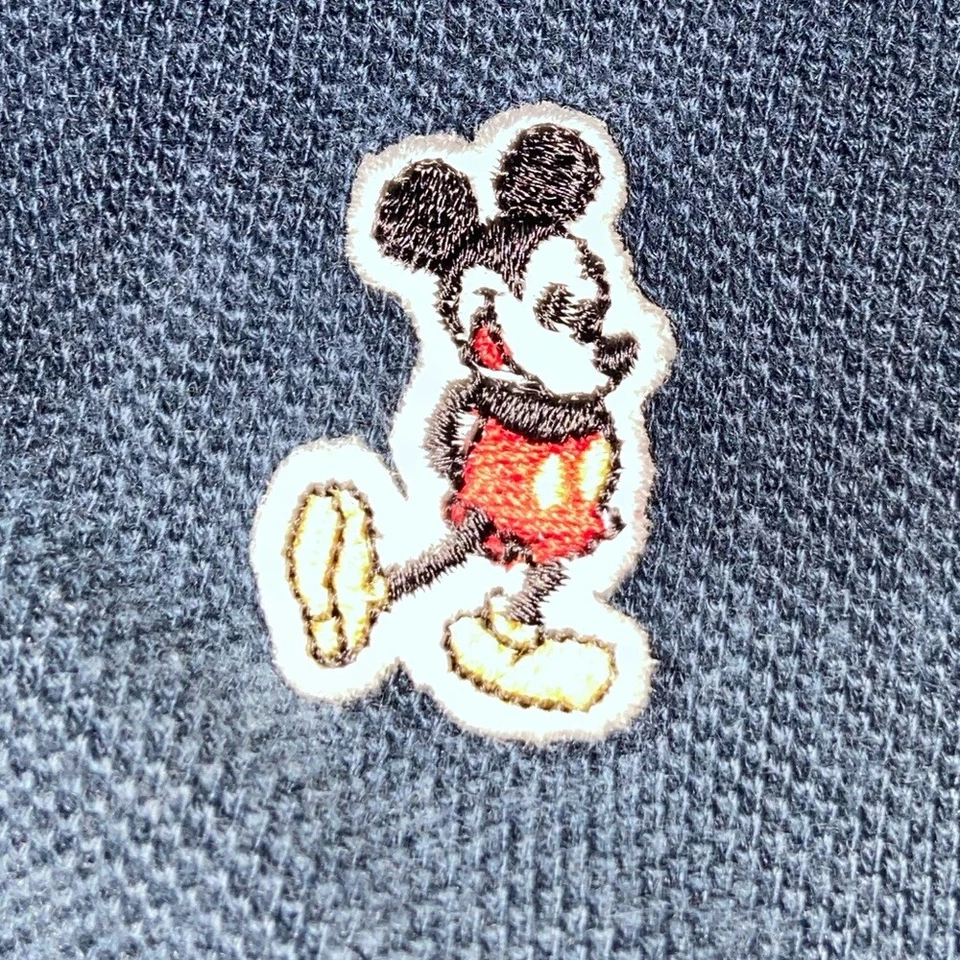 Disney Shopping Boy’s XS Long Sleeve Polo Shirt Mickey Mouse Navy Blue Y2K - Image 3 of 4