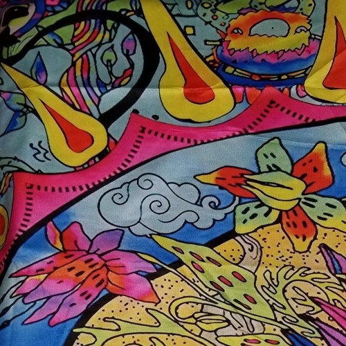 Tapestry Wall Hanging One Eyed Sun 5 ft x 4 ft Colorful Whimsy Home Decor - Picture 4 of 4