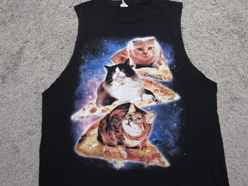 PIZZA CATS In Outer Space T-SHIRT Mens 