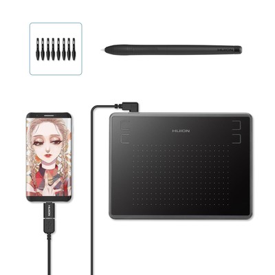 Inspiroy H430P Grafiktablet mit 48 x 3 Zoll Arbeitsbereich Grafiktablett Batt...