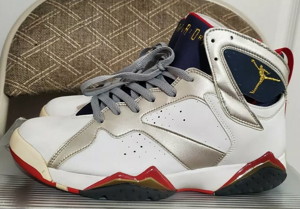 USED 2004 Retro Air Jordan VII 7 Retro size 10 OLYMPIC  display picture 1