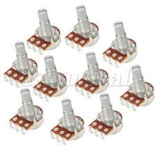 10 Pieces Guitar Potentiometer Pot B500k 18mm Length Shaft Chrome Color