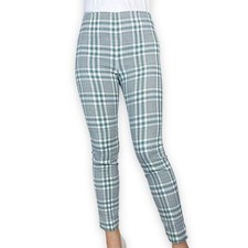 Veronica Beard Green Plaid Mid Rise Skinny Leg Cropped Trouser Pants Size 12