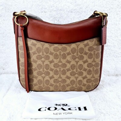 ≪翌発≫COACH・ ショルダーバッグ 38579 TAN RUST COACH 38579 Chaise Tan Signature Coated Canvas & Rust