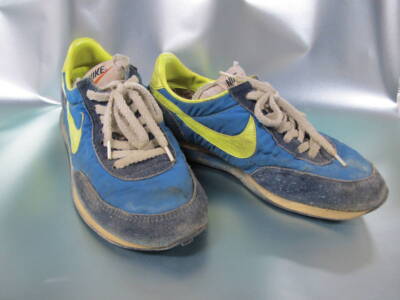Nike Elite Old Nike Running Shoes Nike Elite Waffle Sole Light Blue X  Yellow Men's Sneakers Made In