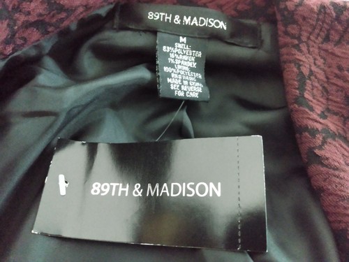 89th & Madison Women's Size Medium Purple Black Long Sleeve Blazer Jacket NWT - Picture 5 of 5