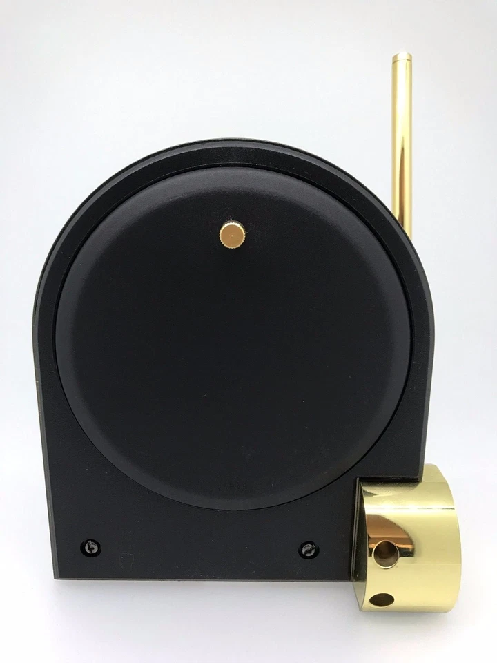 Seiko Quartz Clock, desk set with ballpoint pen, black w/ gold accents, QSG210K  - Image 2 of 4