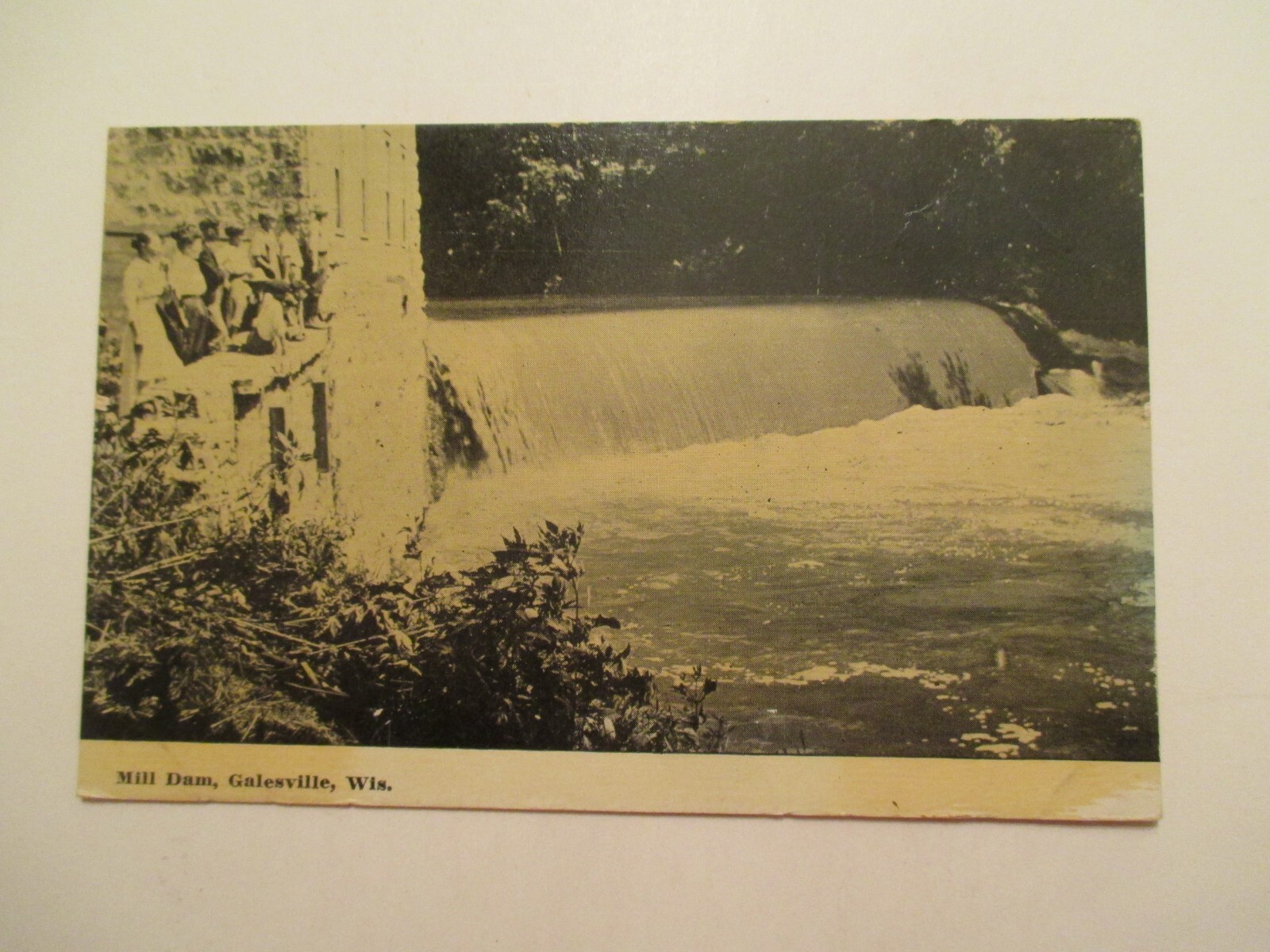 Galesville Wisconsin Postcard Mill Dam WI eBay
