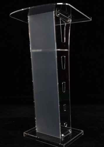 USED Durable Clear Acrylic Podium Plexiglass Lectern Conference Church Pulpit