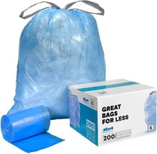 Plasticplace Custom Fit Trash Bags Compatible with simplehuman Code K, 200 Count