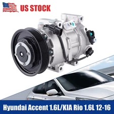 Fits 2012-2016 Hyundai Accent 1.6L AC Compressor & Clutch CO 20765C!