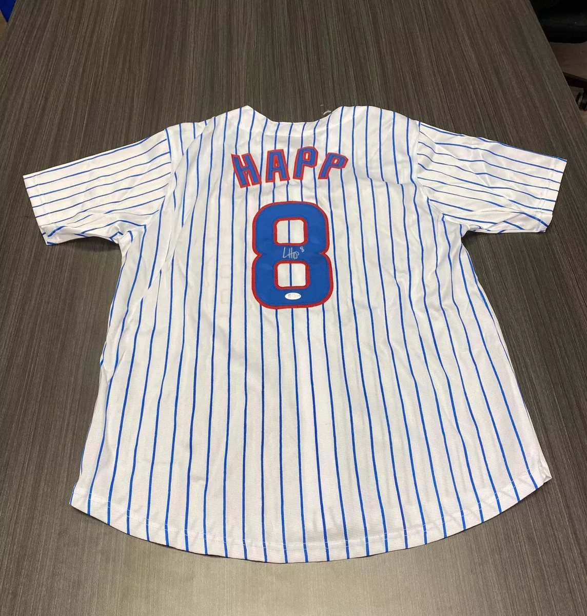 Ian Happ Signed Custom Chicago Cubs Jersey Beckett COA