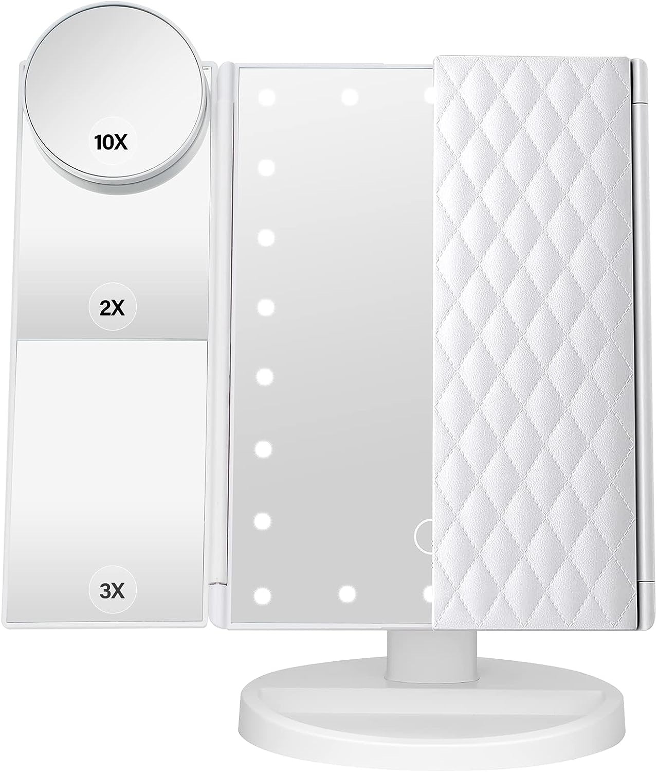 Lighted Makeup Mirror with 1X-10X Magnification & Adjustable Vanity Lights-image