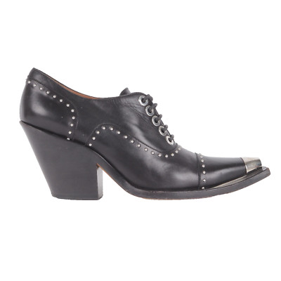GIVENCHY Black Studded Cowboy Derby Heel Luxus Designer Schuhe Gr. 39 OP:  860  