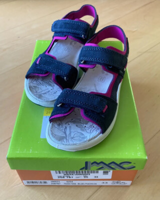 IMAC Sandalen Mädchen, blau-pink, Gr. 33, Blumen, NEU ohne Etikett / ungetragen