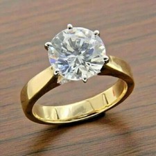 925 Sterling Silver 3ct Simulated Diamond 6 Prong Solitaire Engagement Ring