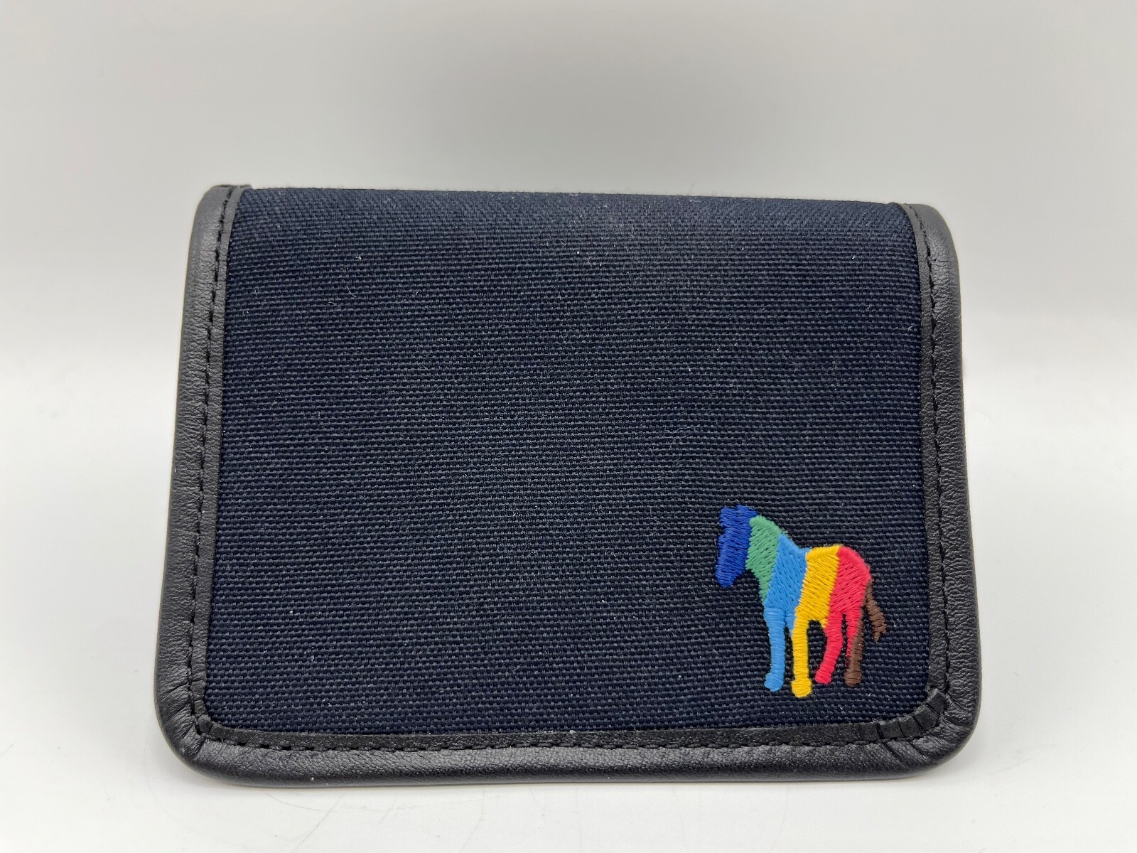 PS Paul Smith Zebra Stripe Navy Billfold Coin Credit Card Wallet