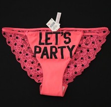NEW Victoria's Secret VTG PINK Low Rise Lace String Bikini Panty LARGE