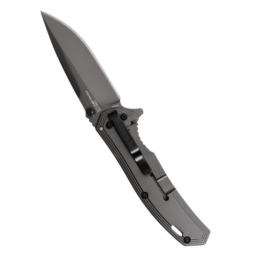 Kershaw Fringe Pocket Knife 3-inch 8Cr13MoV Steel Blade with Gray Titanium Ca... - Picture 3 of 9