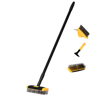 4-in-1 Durable Crack Weeder, Scraper, Moss & Debris Remover, and Cleaning Brush