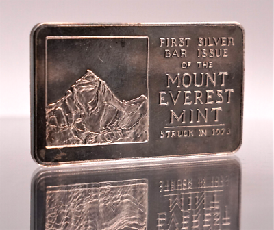1973 Mount Everest Mint First Issue MEM 1oz 999 FINE Silver art