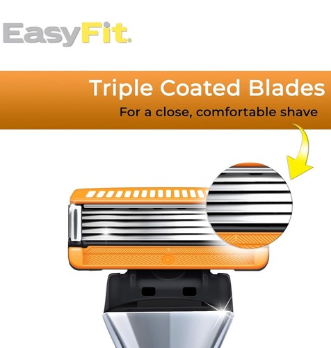 EasyFit 5-Blade Fusion Refill Cartridges – 12 Count Compatible with all Fusion 5 - Picture 2 of 7