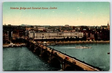 Postcard UK, WATERLOO BRIDGE & SOMERSET HOUSE , London c1910, Unposted  UK1