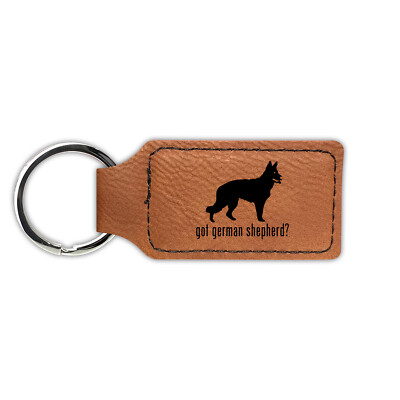 Got German Shepherd Keychain Leatherette - Laser Engraved - Key Chain -