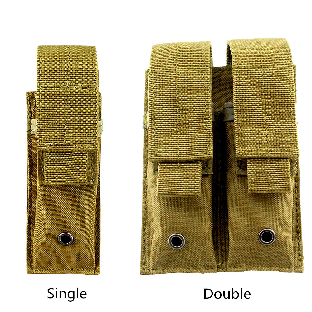 Tactical Molle Single/Double Magazine Pouch Pistol Mag Bag Tool Flashlight Pouch-image