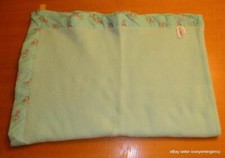 Vintage Curity Aqua Thermal Knit Waffle Acrylic Baby Blanket Koala Balloon Trim
