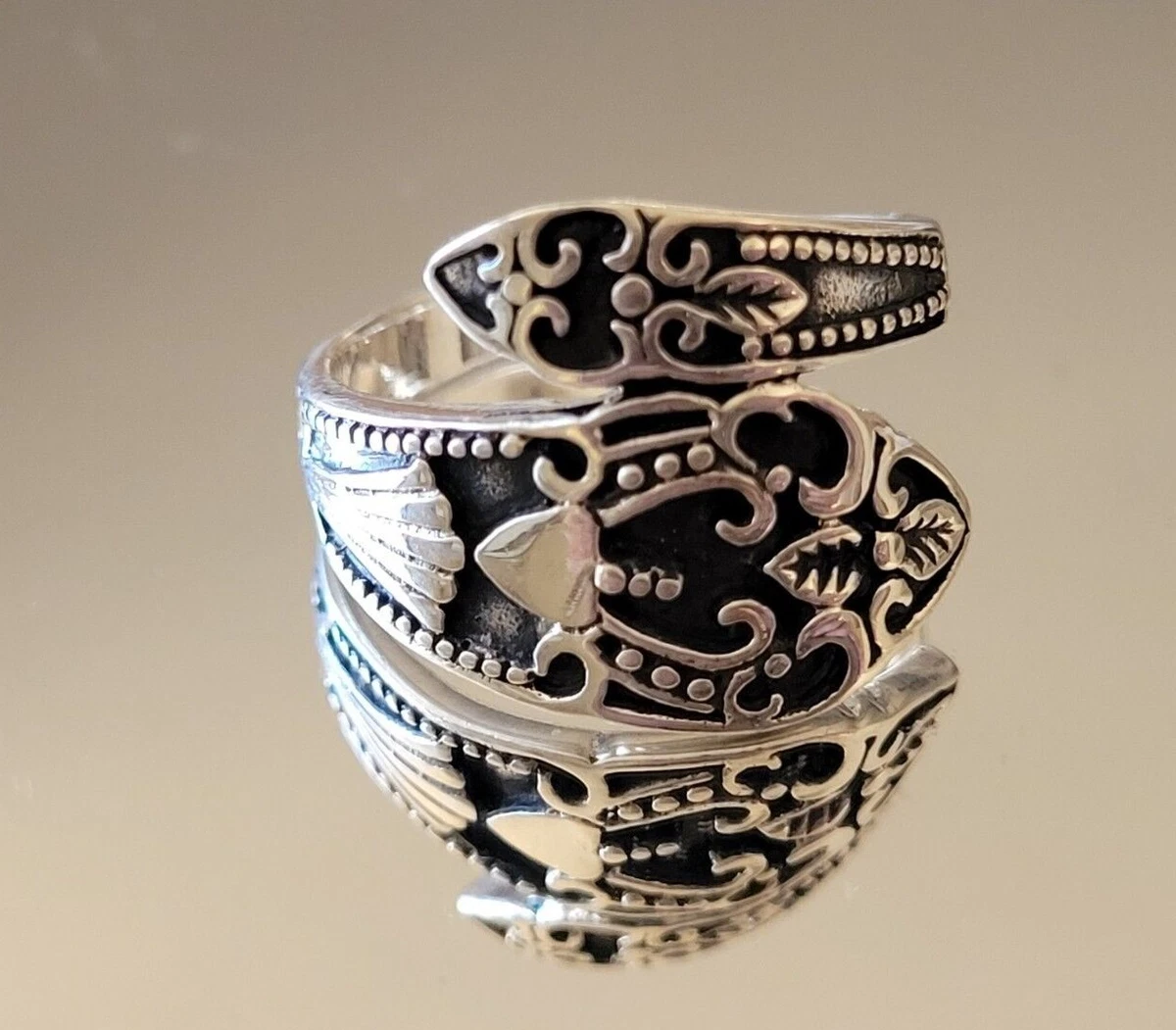 925 Sterling Silver Victorian Heart Spoon Ring Silver Spoon Ring