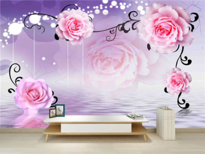 Purple Royal Peach 3D Full Wall Mural Photo Wallpaper Printing Home Kids Decor
