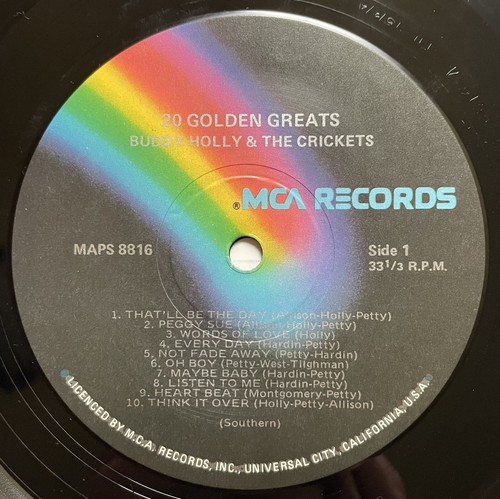 Buddy Holly & The Crickets 20 Golden Hits Vinyl Record 12” 33 RPM MCA 1978 - Picture 14 of 24