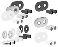 Abdeck Rosette für Heizkörper Heizungsrohr Doppelrosetten Rund weiß Anthraz 