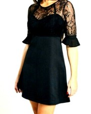 Nes Womens Jessica Wright Rosetta Lace Skater Dress Black Size UK 8