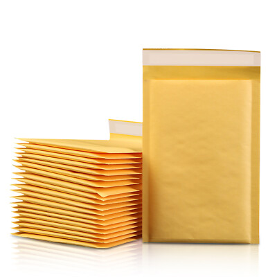 AVG Packaging Supplies - Kraft Bubble Padded Mailers, #00 Size 5" X 8.75", Self-Seal, 500 Pack