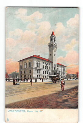 Worcester MA Postcard 1907 1915 City Hall