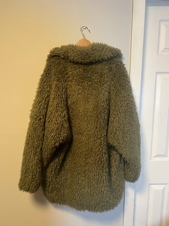 Kenzo Paris Women’s Faux Fur Coat Green Size Large - Image 2 of 3