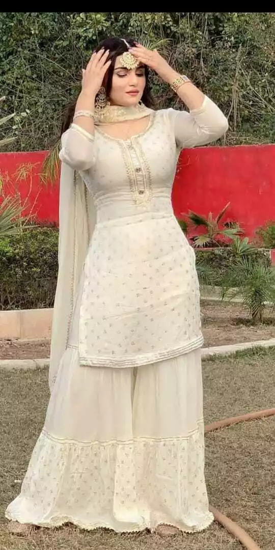 Pakistani Wedding Designer Dupatta Palazzo Kurta Traditional Patry Wear Dress