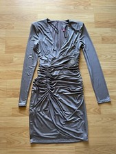 Vince Camuto Ruched Cocktail Dress Silver Size 2 NWT