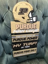 University Of Indiana Purdue Football Boilermakers Hanging Man Cave Wall Sign