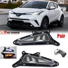 Pair LED Fog Lights DRL Turn Signal Light LH + RH For 2016-2019 Toyota CHR C-HR
