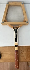 Vintage Wilson Jack Kramer Flight Tennis Racket w/ Wood Cover (fc202-4/b058)