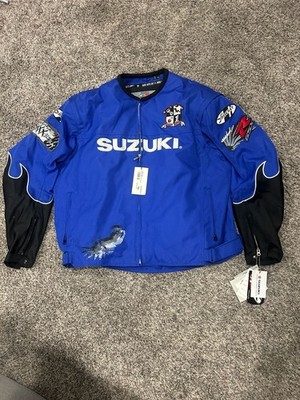 Joe Rocket x Suzuki GSXR Fuel Racing Motorcycle Jacket with Flames Blue/Black 2X