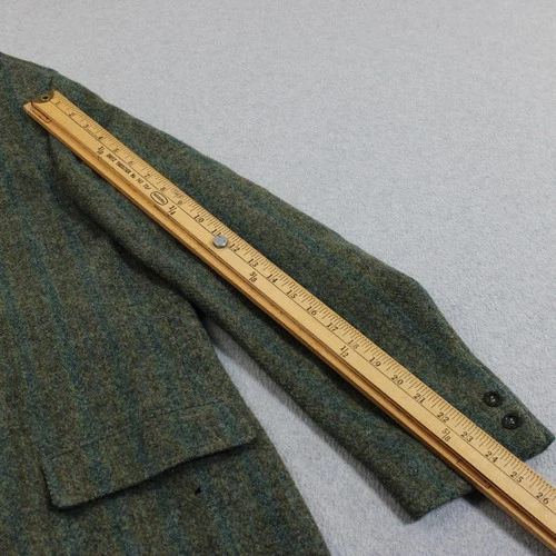 Vintage Harris Tweed Blazer Mens 42 Green Stripe Wool Sport Coat Heritage READ image 11