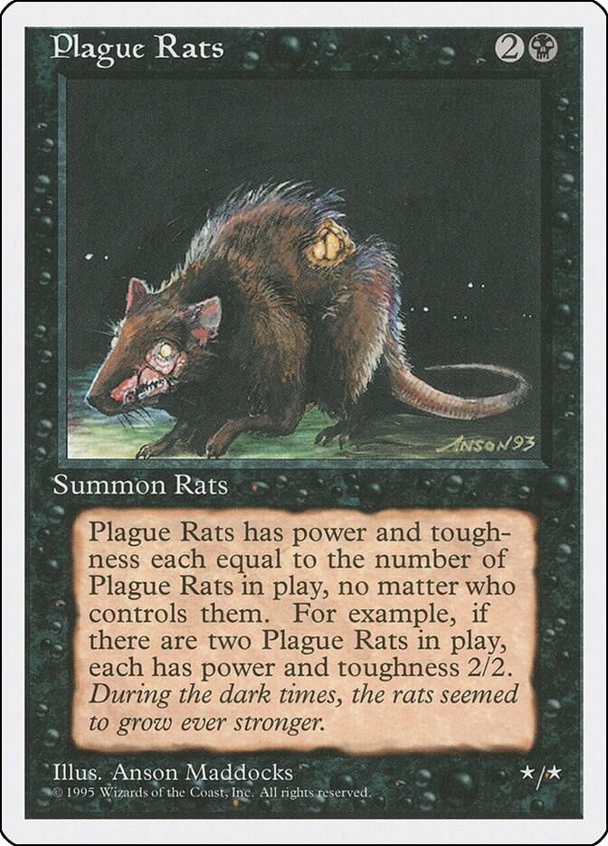 Plague Rats Fourth Edition Magic The Gathering MTG Card 1995 Near Mint
